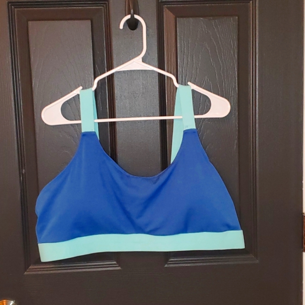 Blue high-waisted bikini set